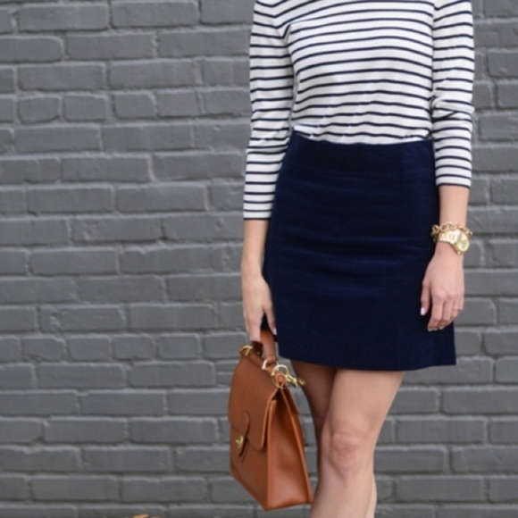 J. Crew Dresses & Skirts - J. Crew Navy Corduroy Mini Skirt